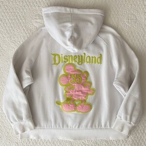 Rare Disneyland 55th Anniversary Full Zip Hoodie Sweatshirt Sherpa Lined XL